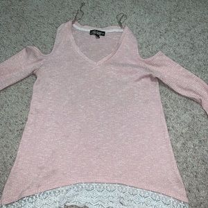 long sleeve open cut from shoulders